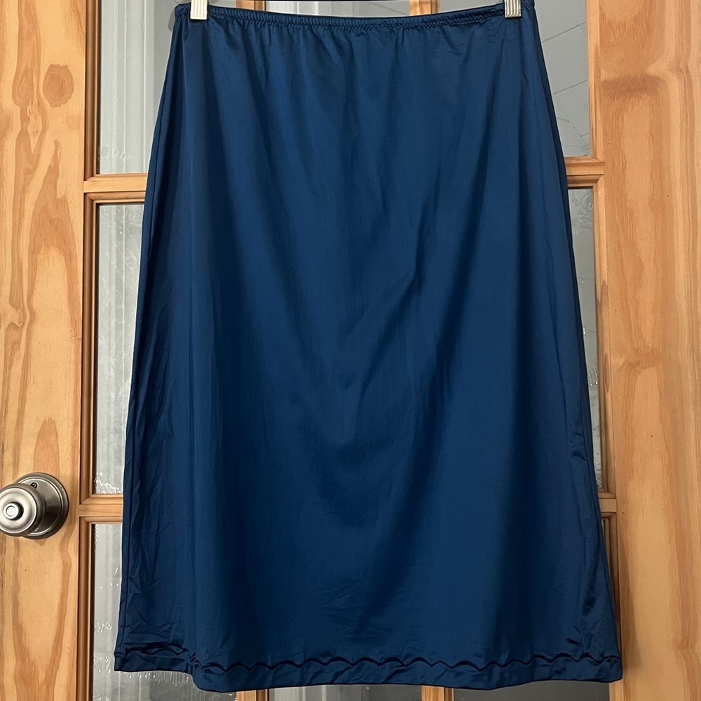 VTG Lord & Taylor wondermaid union made blue slip midi skirt size medium